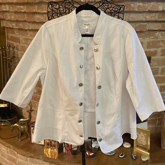 Dress Barn Jackets & Coats Dress Barn White Stretch Denim Jacket Poshmark